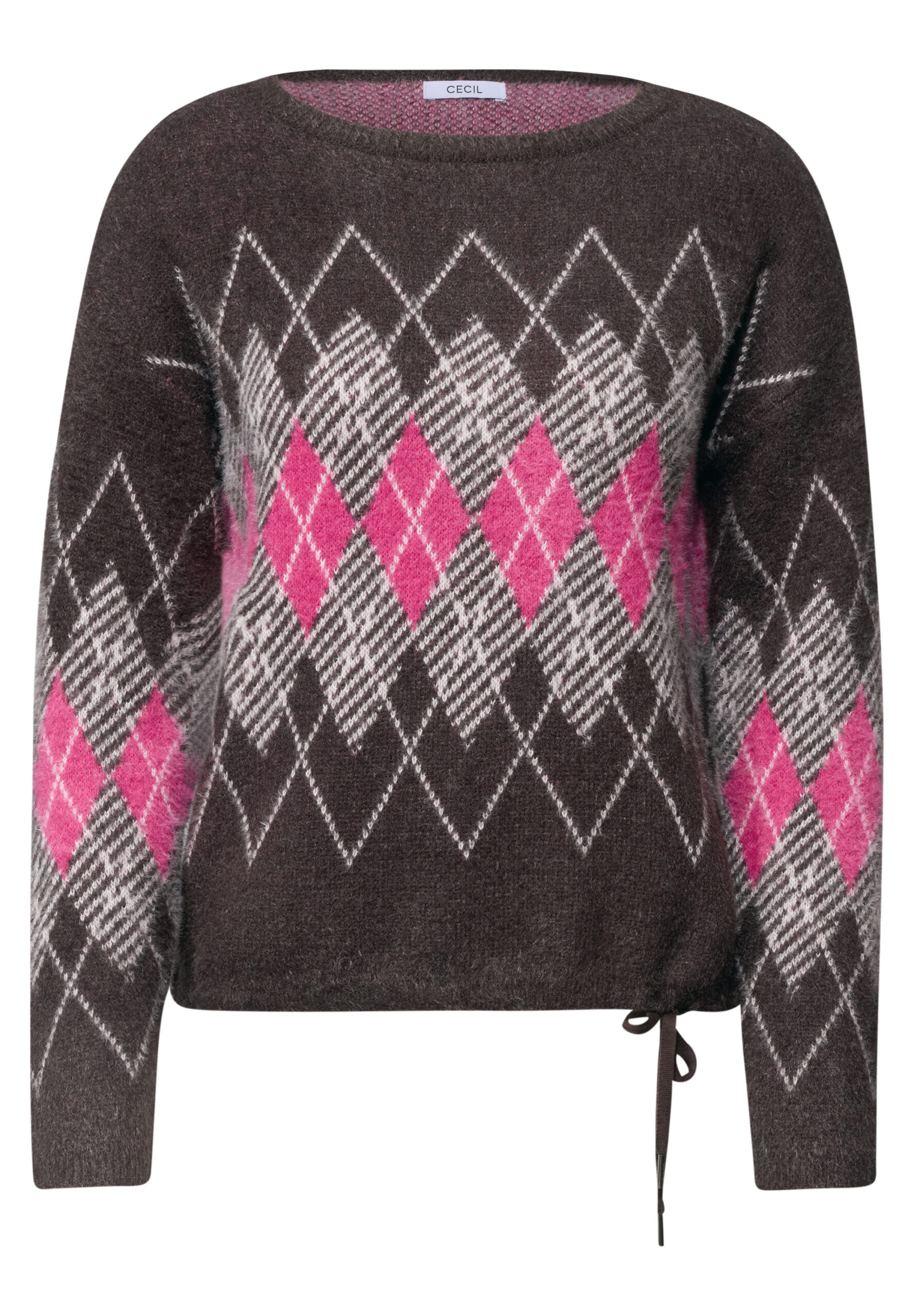 Federgarn Pullover mit Argyle-Muster von Cecil