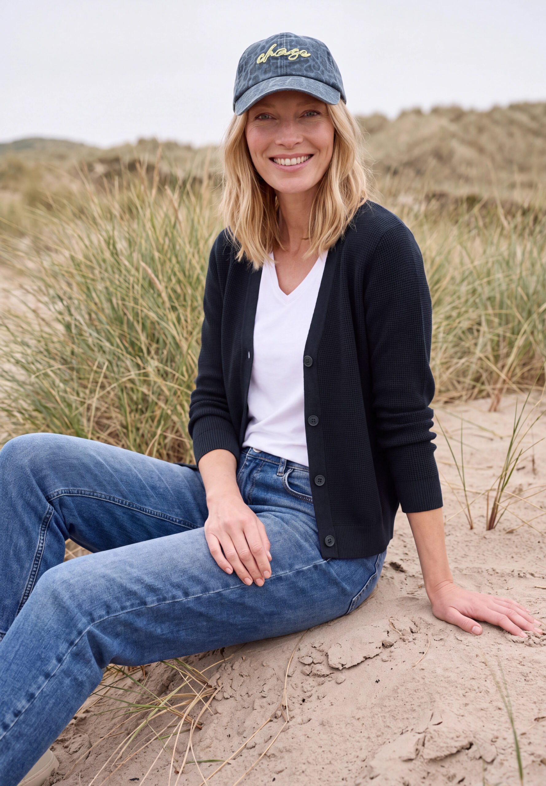 Cardigan mit V-Neck und Struktur von Cecil