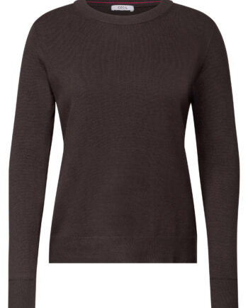 Pullover in Unifarbe mit Rundhals von Cecil