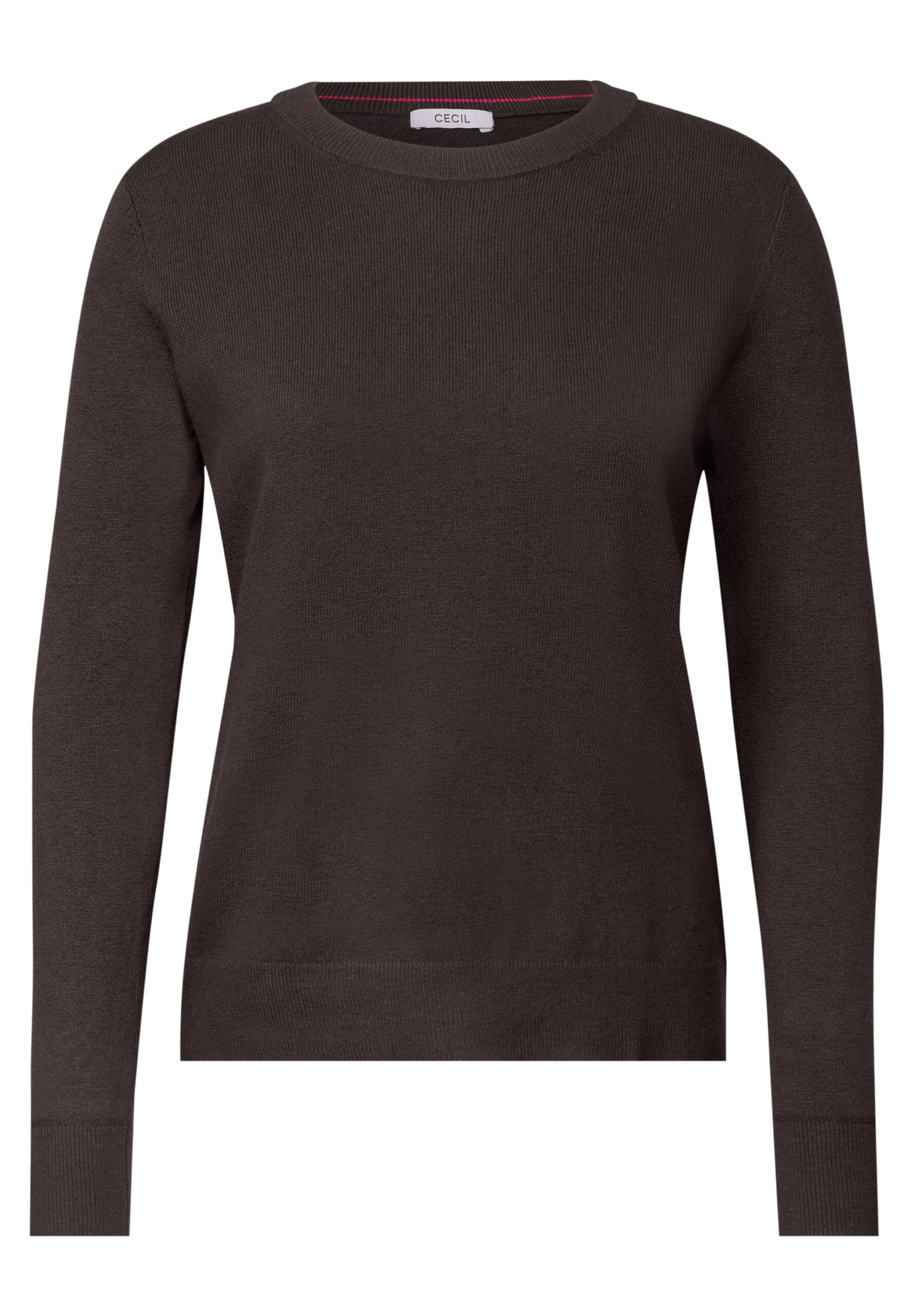 Pullover in Unifarbe mit Rundhals von Cecil