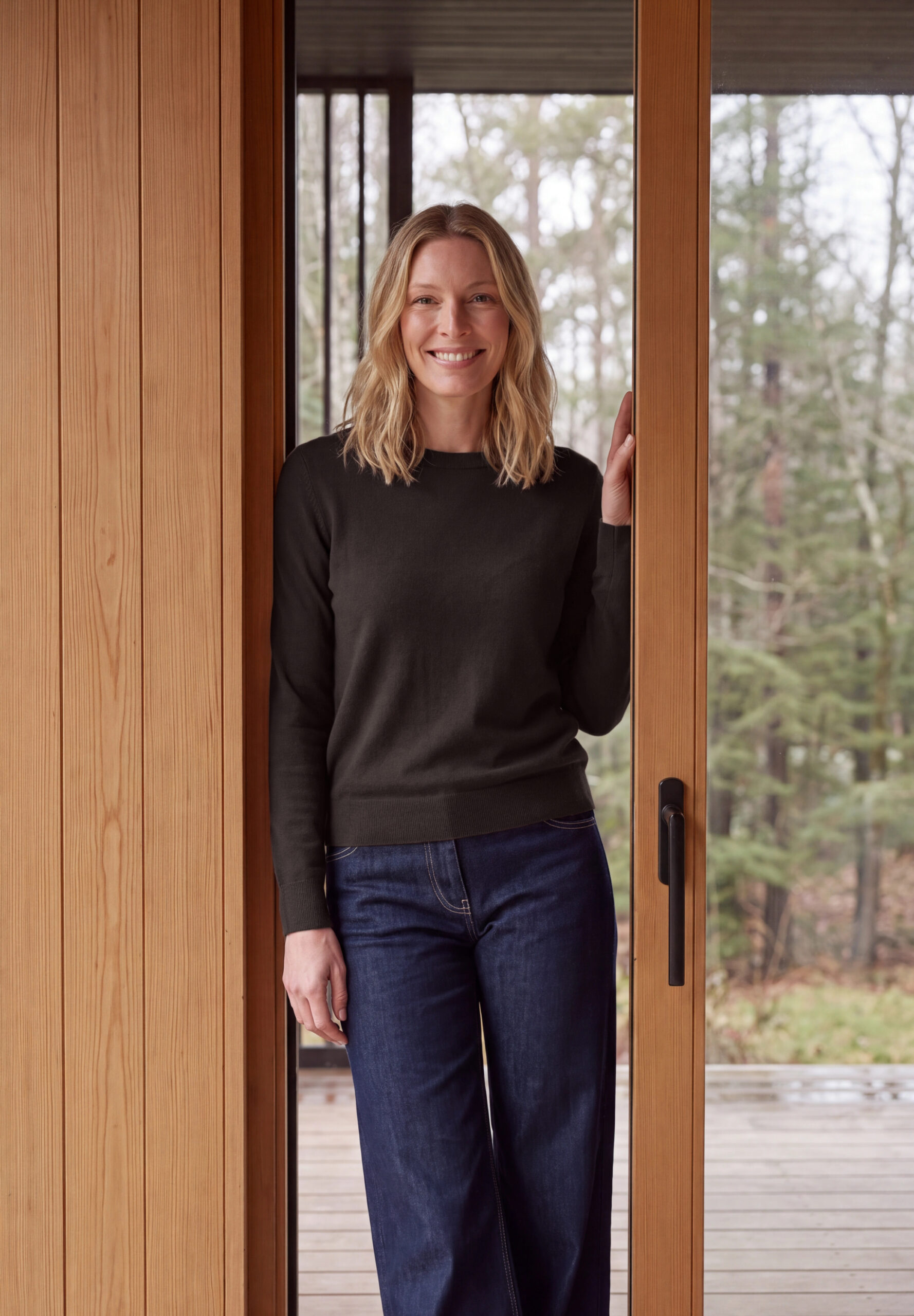 Pullover in Unifarbe mit Rundhals von Cecil