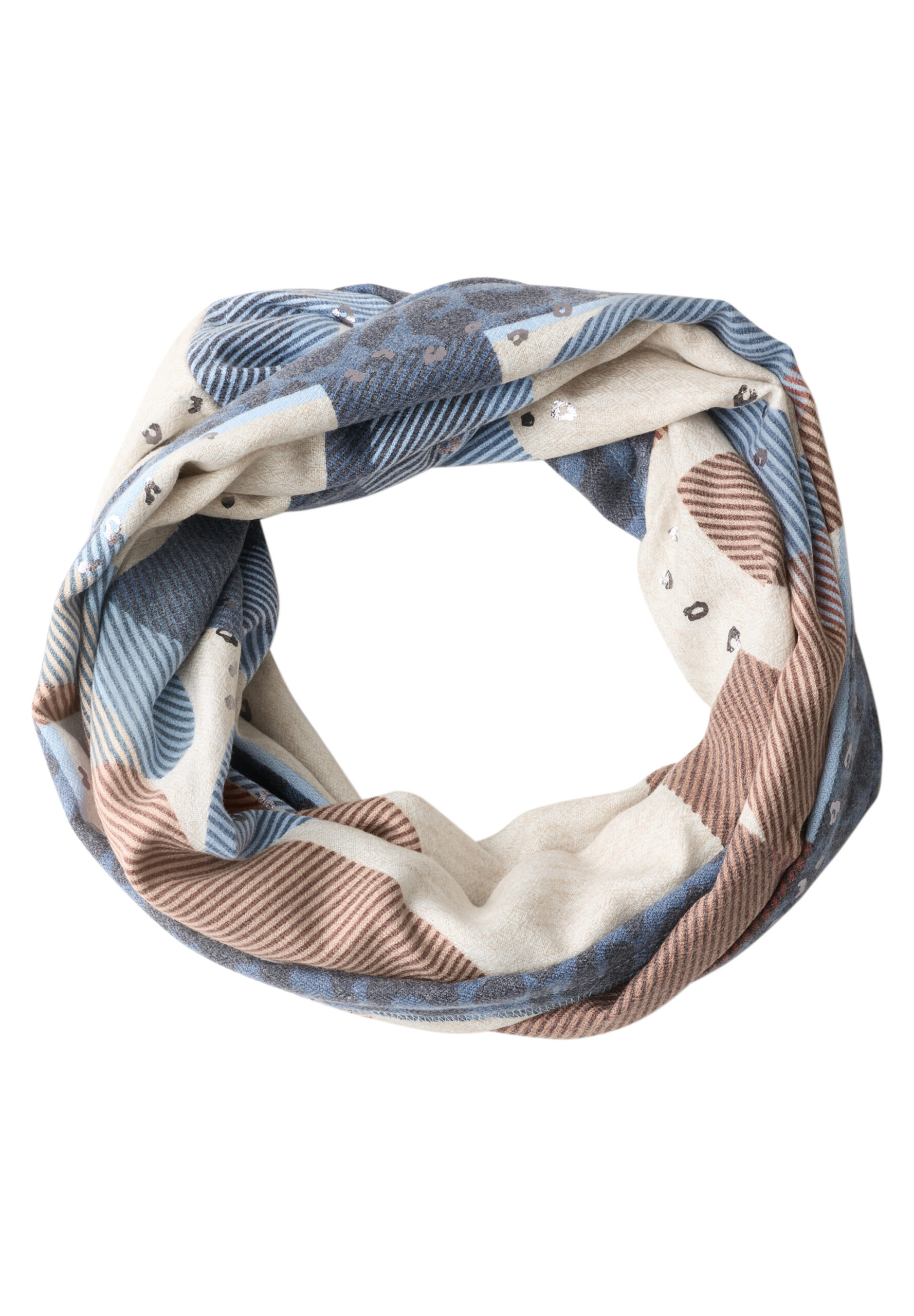 Loop-Schal mit Muster-Mix und Foliendetails von Cecil