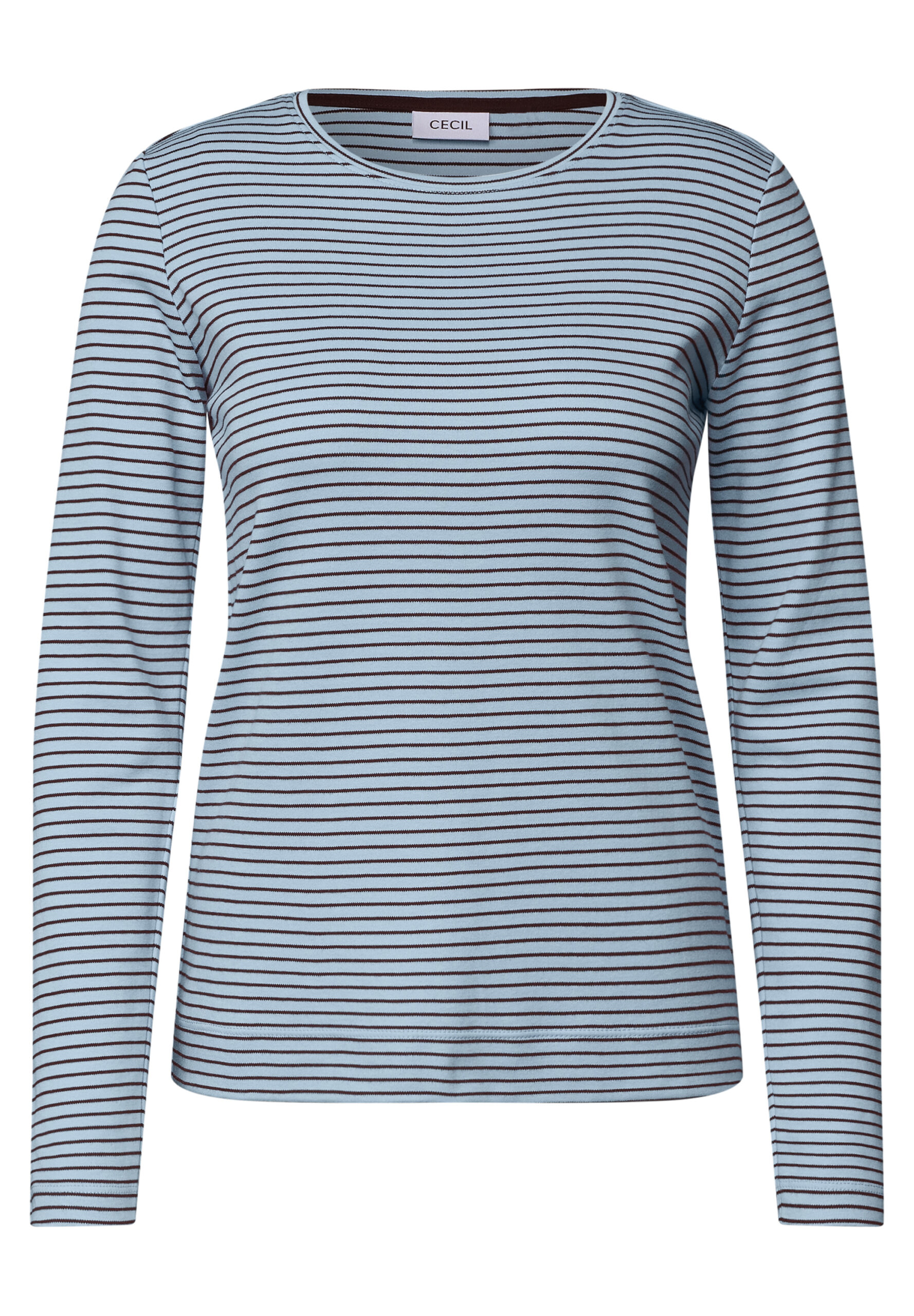 Langarm Shirt mit Rundhals und Streifen von Cecil