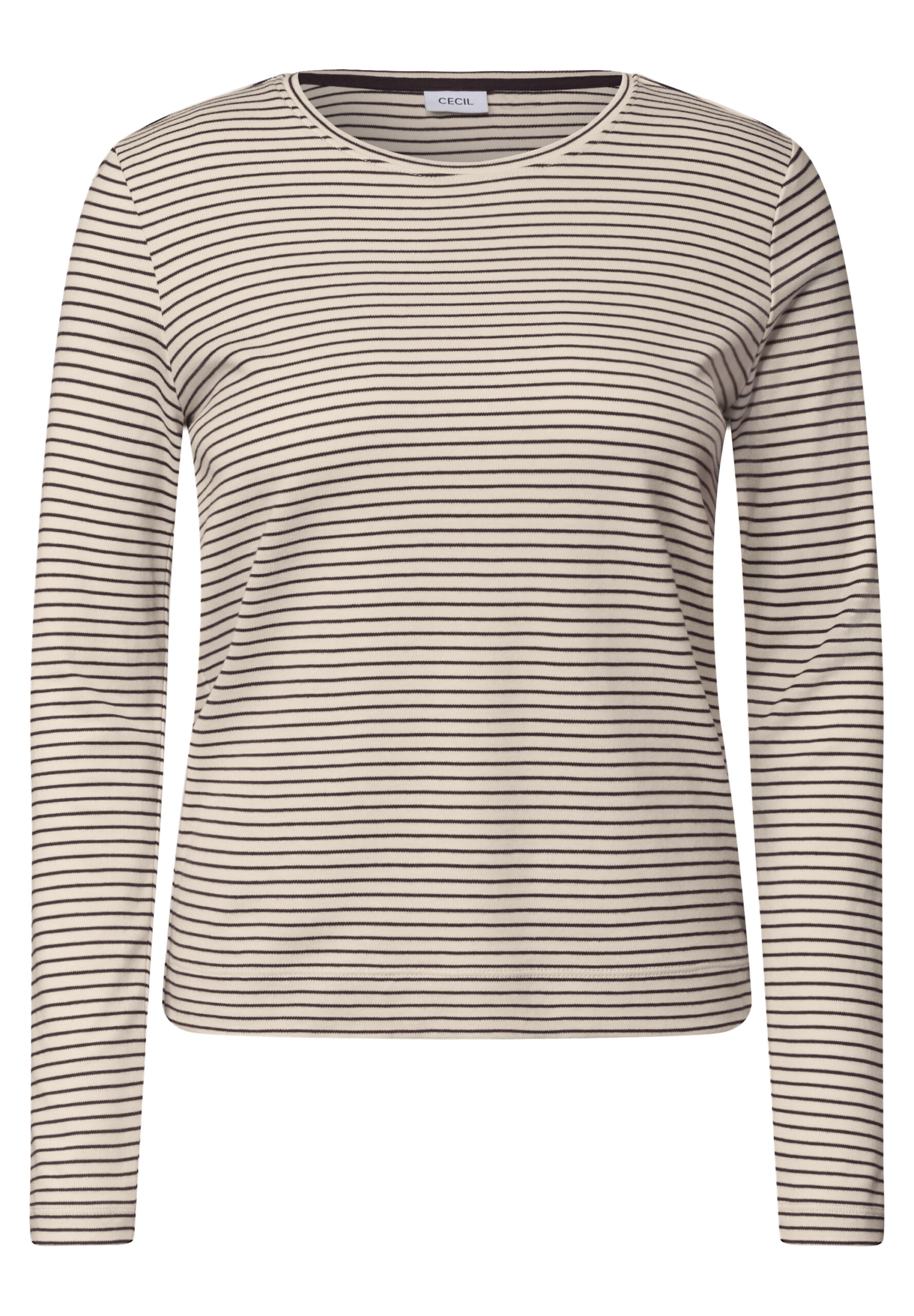 Langarm Shirt mit Rundhals und Streifen von Cecil