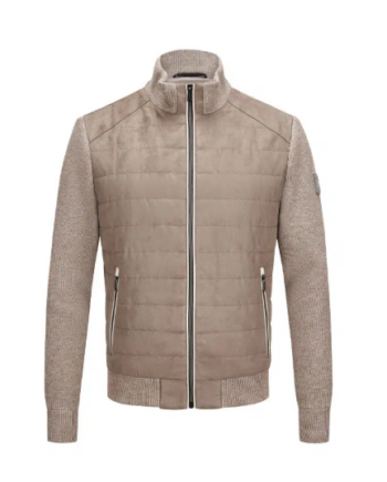 Steppjacke mit Mikrovelours Strick von Milestone