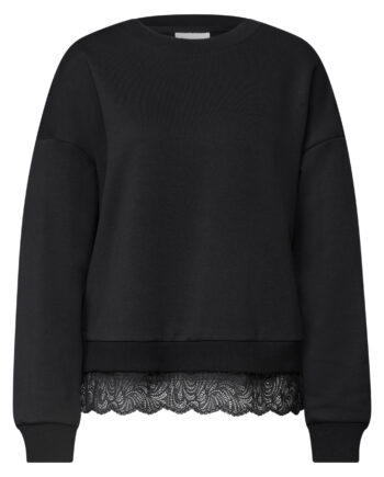 Sweatshirt mit Spitzenkante von Street one